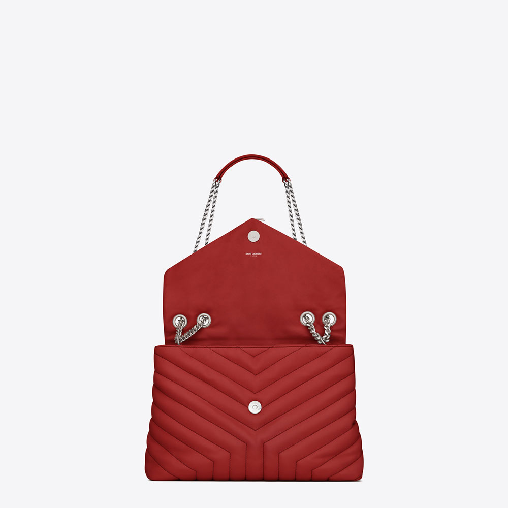Saint Laurent Medium Loulou Chain Bag In Lipstick Red 45336019WK - Photo-4