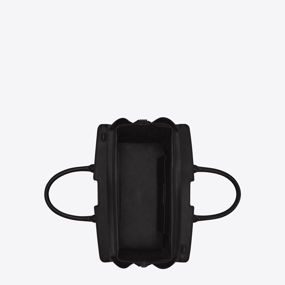 Saint Laurent Small Downtown Cabas Bag In Black Leather And Suede 45352154TE - Photo-4