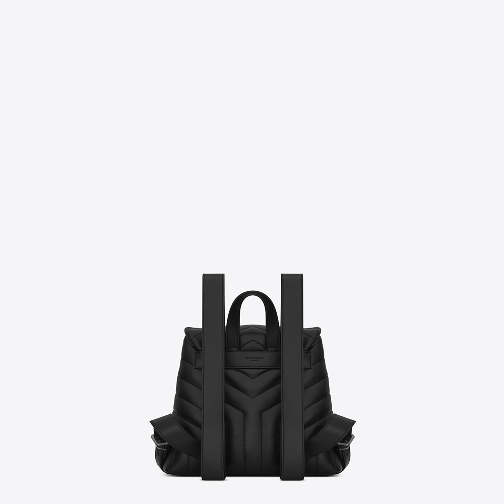 Saint Laurent Small LOULOU Backpack In Black Y Matelasse Leather 45352445MH - Photo-2