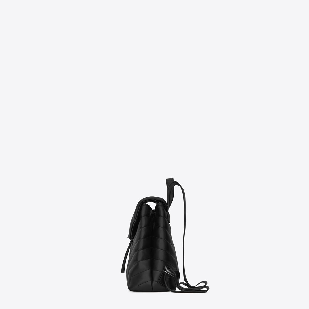Saint Laurent Small LOULOU Backpack In Black Y Matelasse Leather 45352445MH - Photo-3