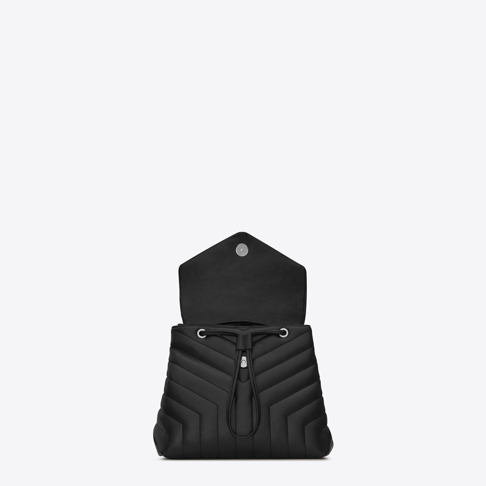 Saint Laurent Small LOULOU Backpack In Black Y Matelasse Leather 45352445MH - Photo-4