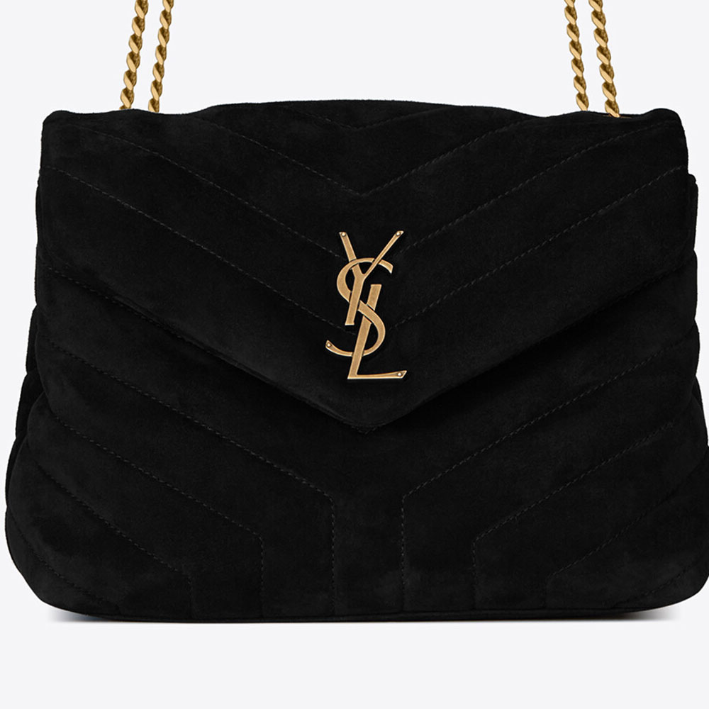 YSL Loulou Small Bag In Y Quilted Suede 494699 1U867 1000 - Photo-2