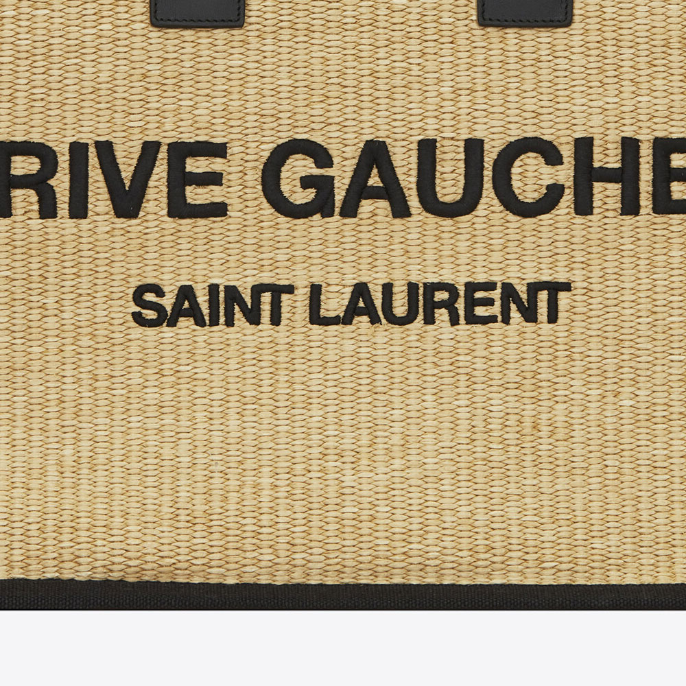 YSL Rive Gauche Tote Bag In Embroidered Raffia 499290 2M21E 7070 - Photo-2