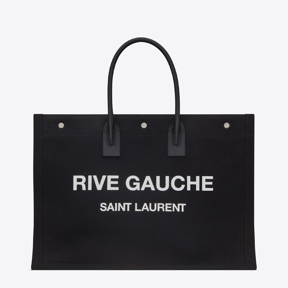 YSL Rive Gauche Tote Bag In Linen And Leather 499290 96N9D 1070
