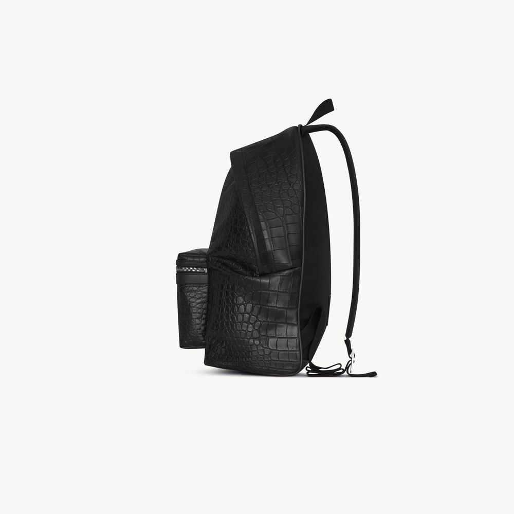 YSL City Backpack In Crocodile-embossed 534967 DZE2F 1000 - Photo-3