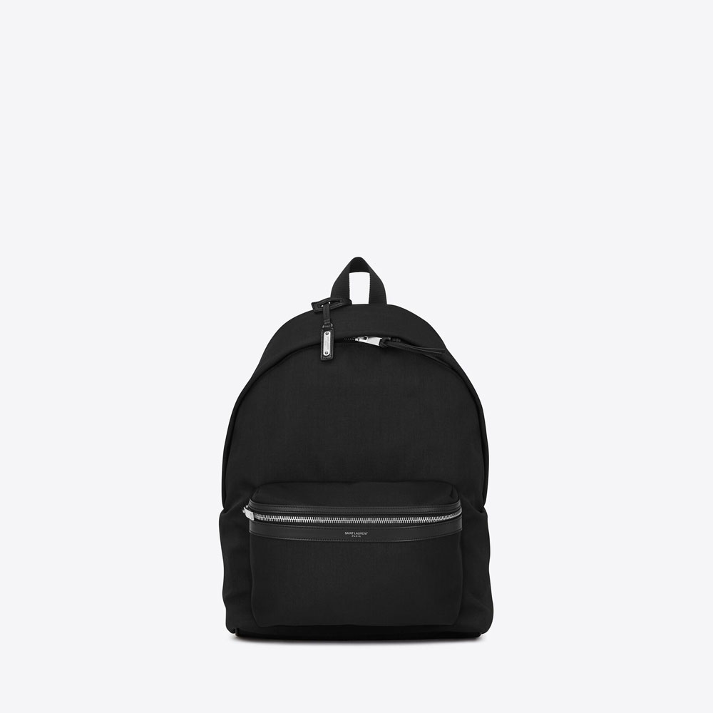 YSL City Backpack Canvas Nylon Leather 534967 GIV3F 1000