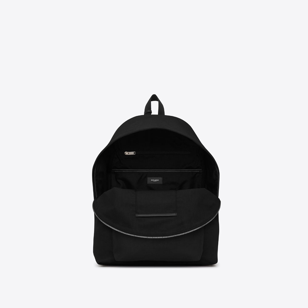 YSL Giant City Backpack In Canvas Nylon And Leather 534970 GIV3F 1000 - Photo-4