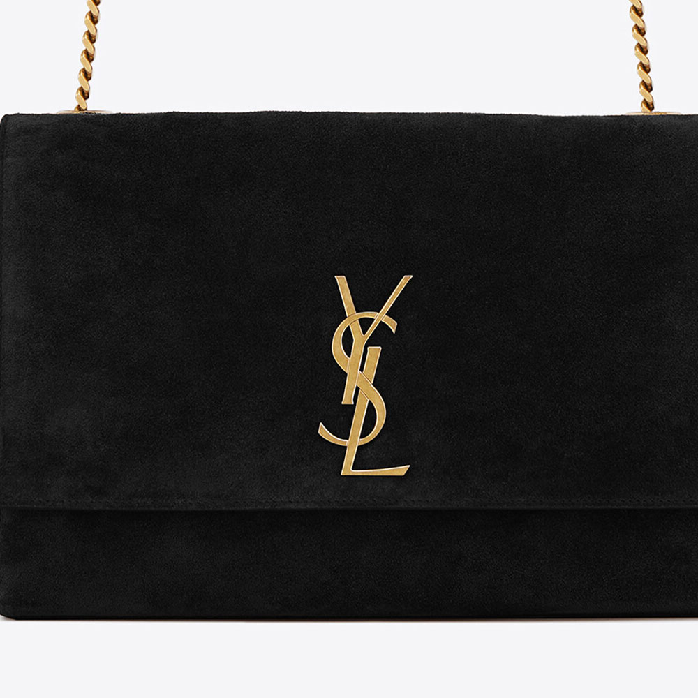 YSL Kate Medium Reversible In Suede And Smooth Leather 553804 0UD7W 1000 - Photo-2