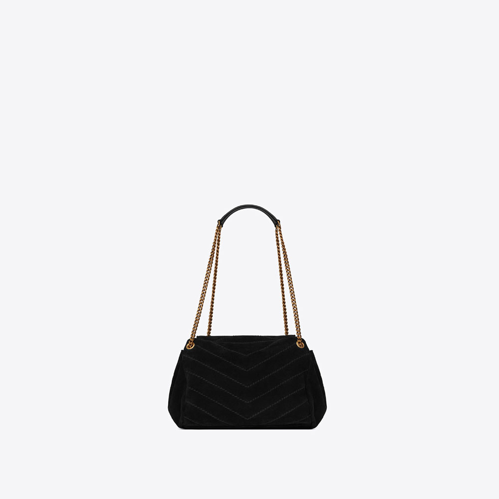 YSL Small Nolita Chain Bag In Suede 554284 C4B17 1000 - Photo-2