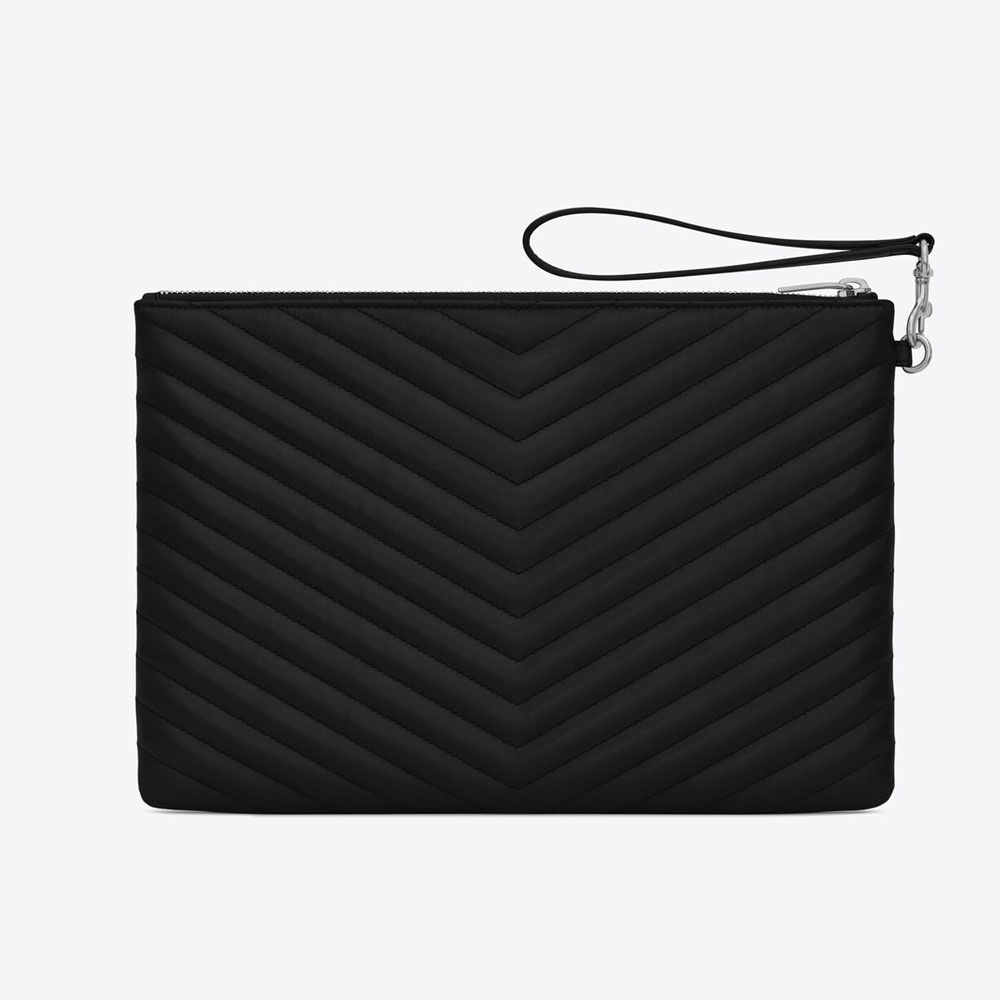 YSL Cassandre Matelasse Tablet Pouch In Quilted Leather 559193 CWU02 1000 - Photo-3