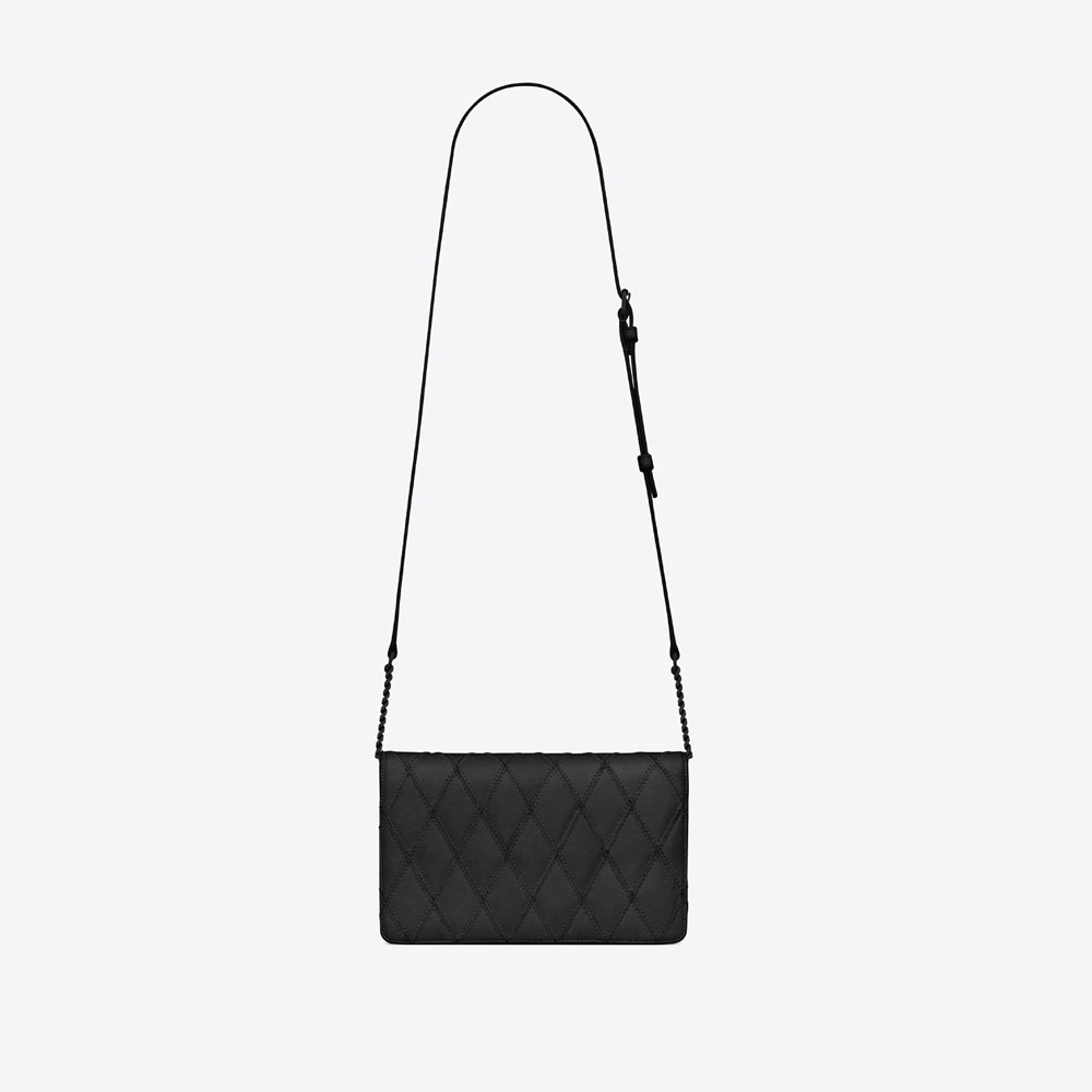 YSL ANGIE Chain Bag In Diamond Quilted Lambskin 568906 03UD8 1000 - Photo-2