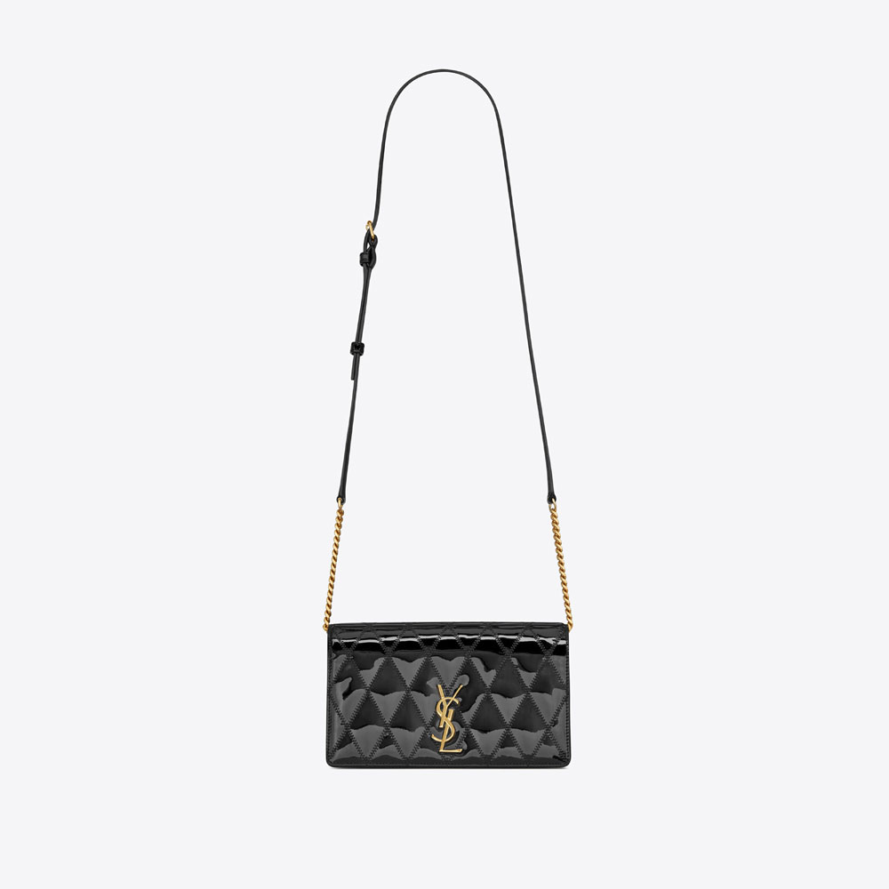 YSL ANGIE Chain Bag In Diamond Quilted Patent 568906 0UFO1 1000