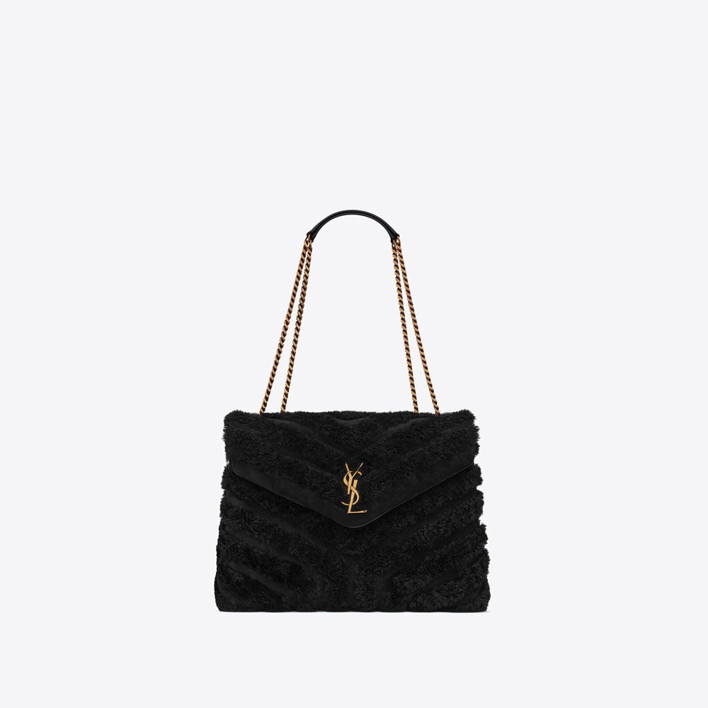 YSL Loulou Medium Chain Bag In Quilted Y Shearling 574946 29X97 1000