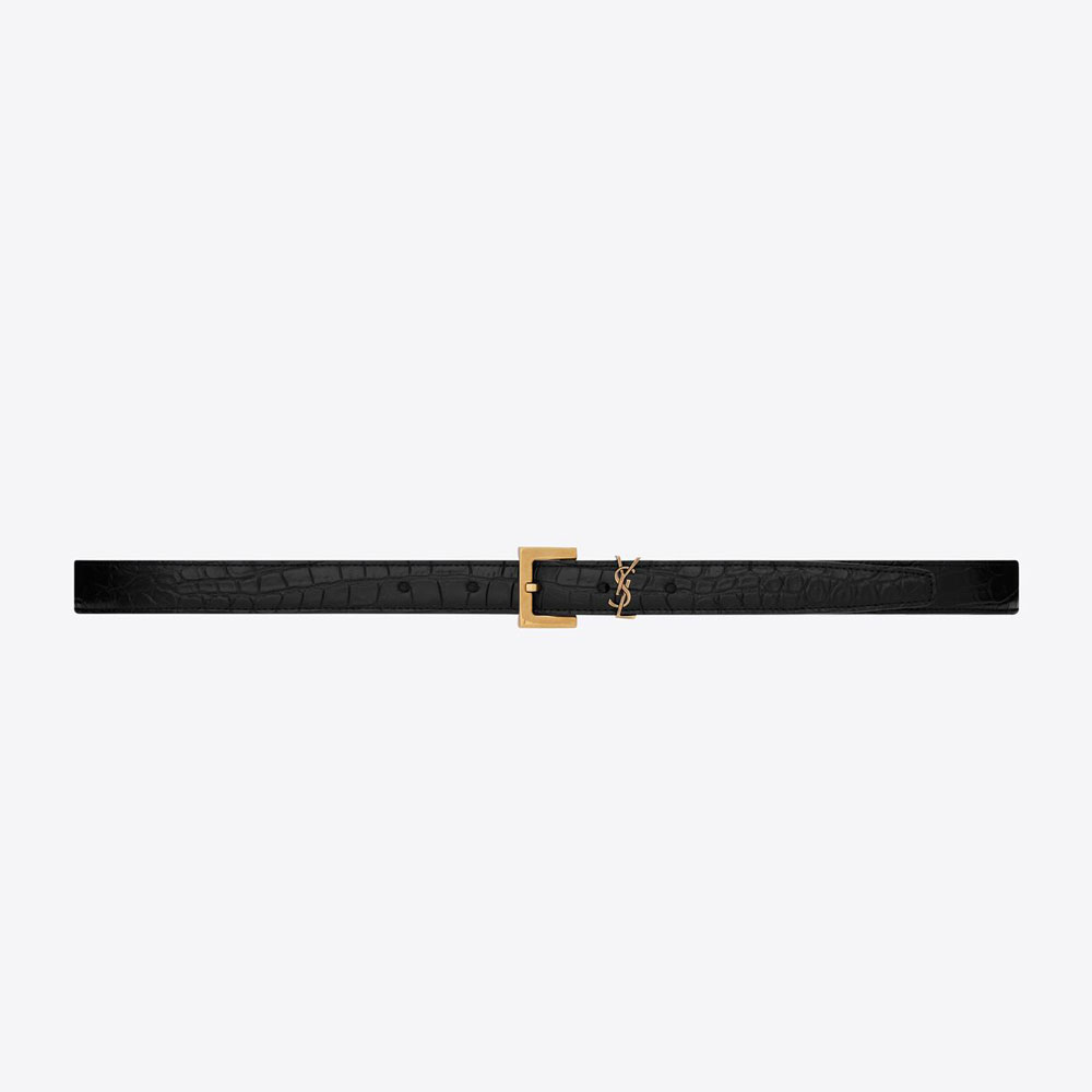 YSL Cassandre Thin Belt Square Buckle 612616 DZE0W 1000