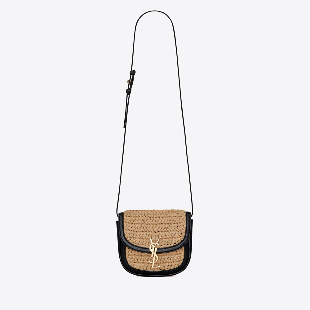 YSL Kaia Small Satchel In Raffia And Leather 619740 GG66W 7063