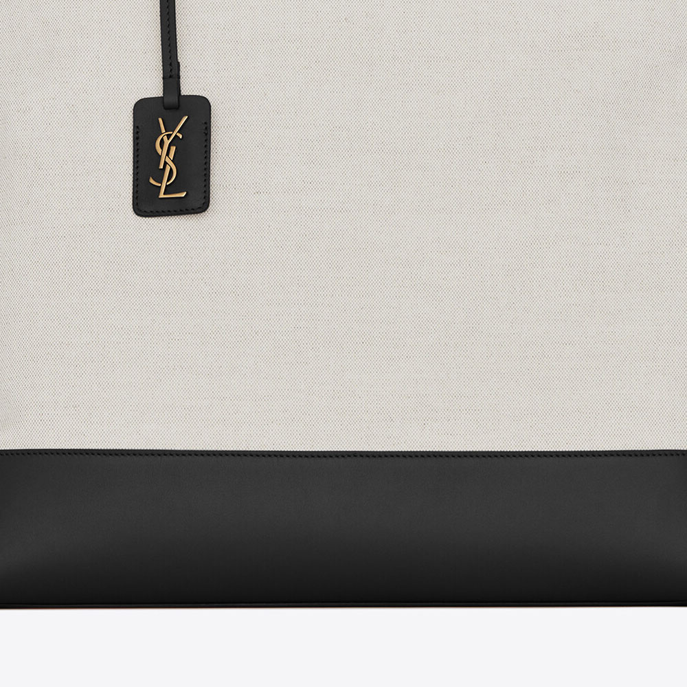 YSL Shopping Tag In Canvas And Leather 619757 H9P1W 9083 - Photo-2