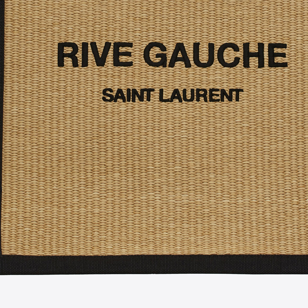 YSL Rive Gauche N S Tote Bag In Embroidered Raffia 631682 2M21E 7070 - Photo-2