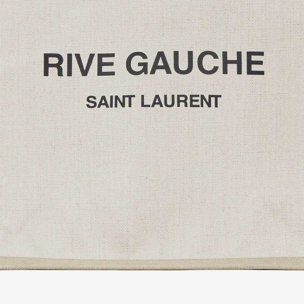 YSL Rive Gauche N S Shopping Bag In Linen And Cotton 631682 9J52E 9280 - Photo-2