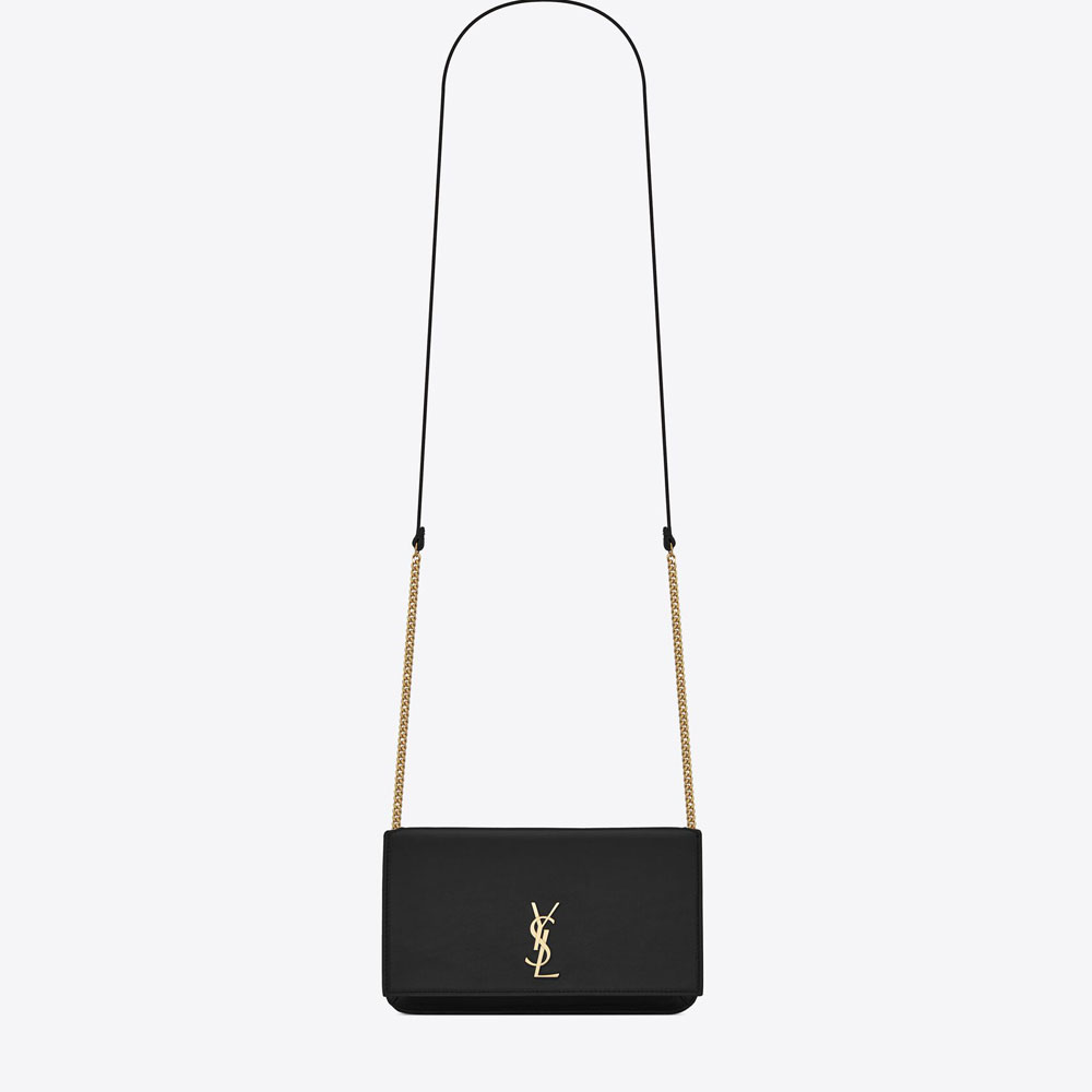 YSL Cassandre Phone Holder With Strap In Smooth Leather 635095 0U40J 1000