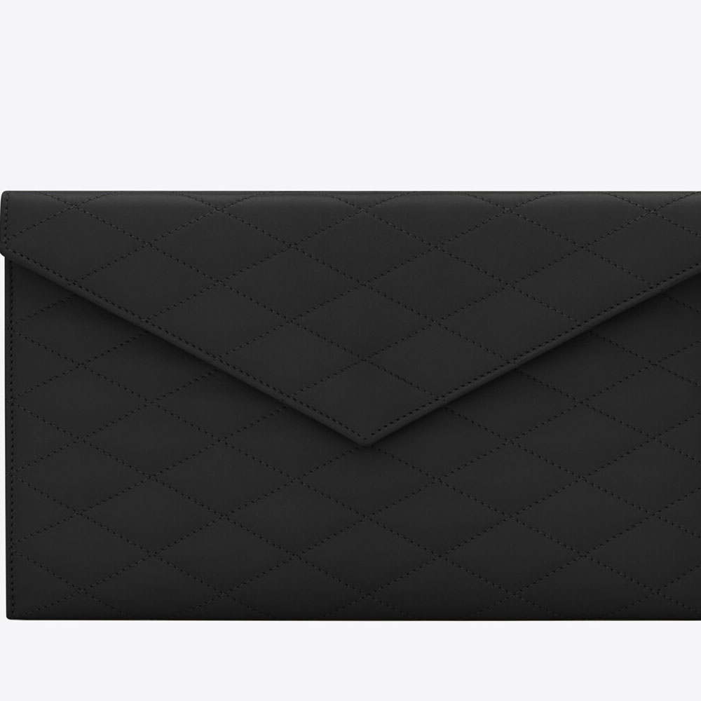 YSL Sade Envelope Pouch In Carre Quilted Lambskin 636533 1EL01 1000 - Photo-2