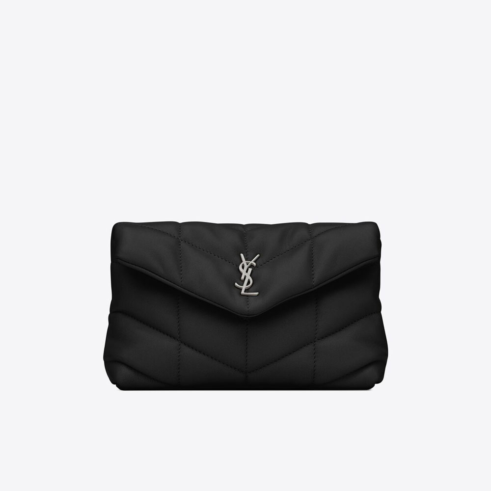 YSL Puffer Small Pouch In Quilted Lambskin 650880 1EL00 1000