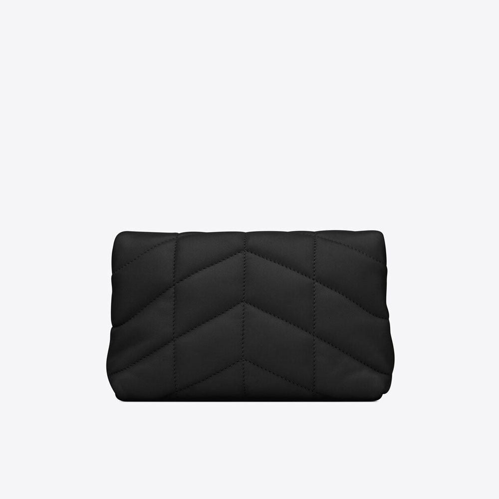 YSL Puffer Small Pouch In Quilted Lambskin 650880 1EL00 1000 - Photo-2