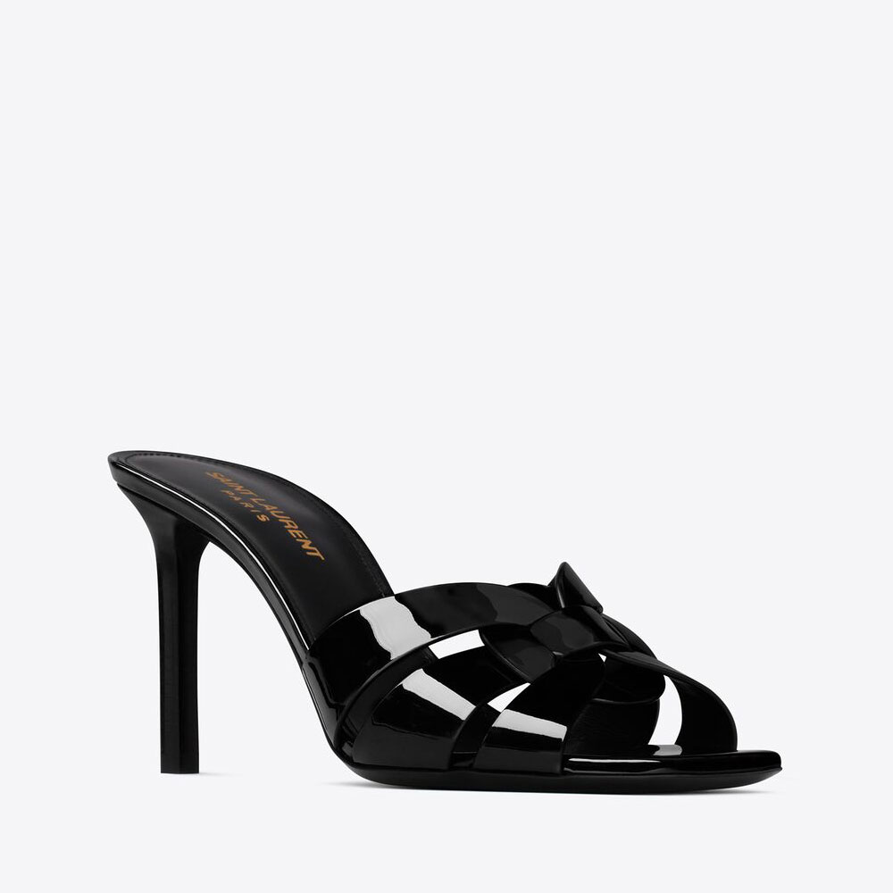 YSL Tribute Mules In Patent Leather 650986 B8I00 1000