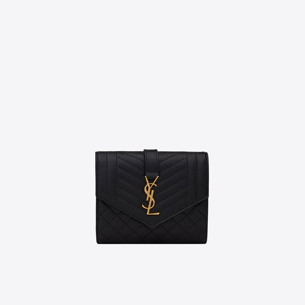 YSL Envelope Compact Tri Fold Wallet In Mix Matelasse 651028 BOW91 1000