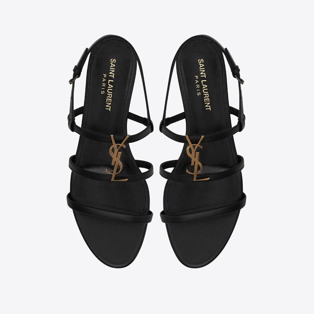 YSL Cassandra Sandals In Smooth Leather 652758 BDATT 1000 - Photo-2