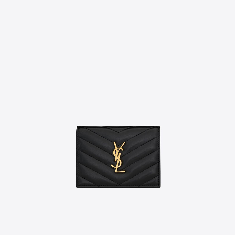 YSL Cassandre Matelasse Flap Card Case In Quilted Lambskin 668290 AAA44 1000