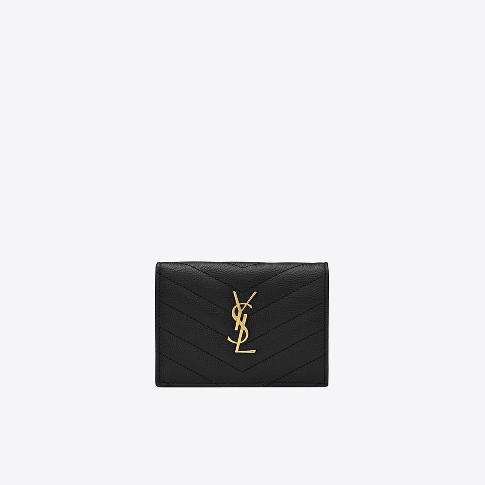 YSL Cassandre Matelasse Flap Card Case In Grain De Poudre 668290 BOWA1 1000