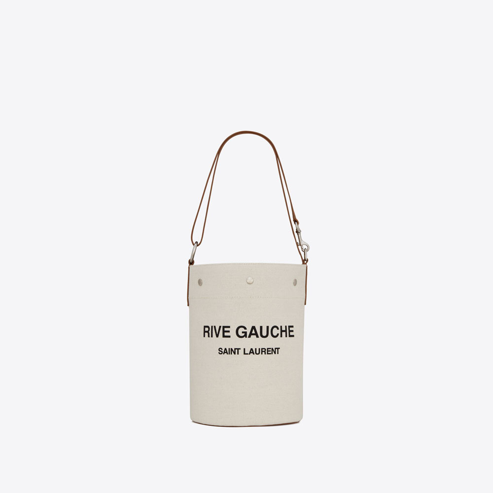 YSL Rive Gauche Bucket Bag In Linen 669299 FAABK 9053