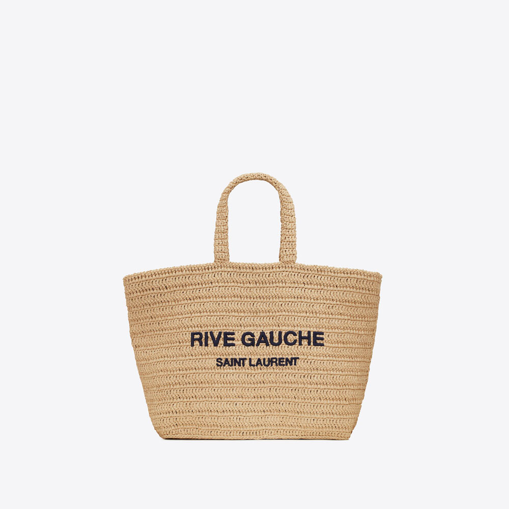 YSL Rive Gauche Supple Tote Bag Raffia Crochet 688864 GAAA1 2086