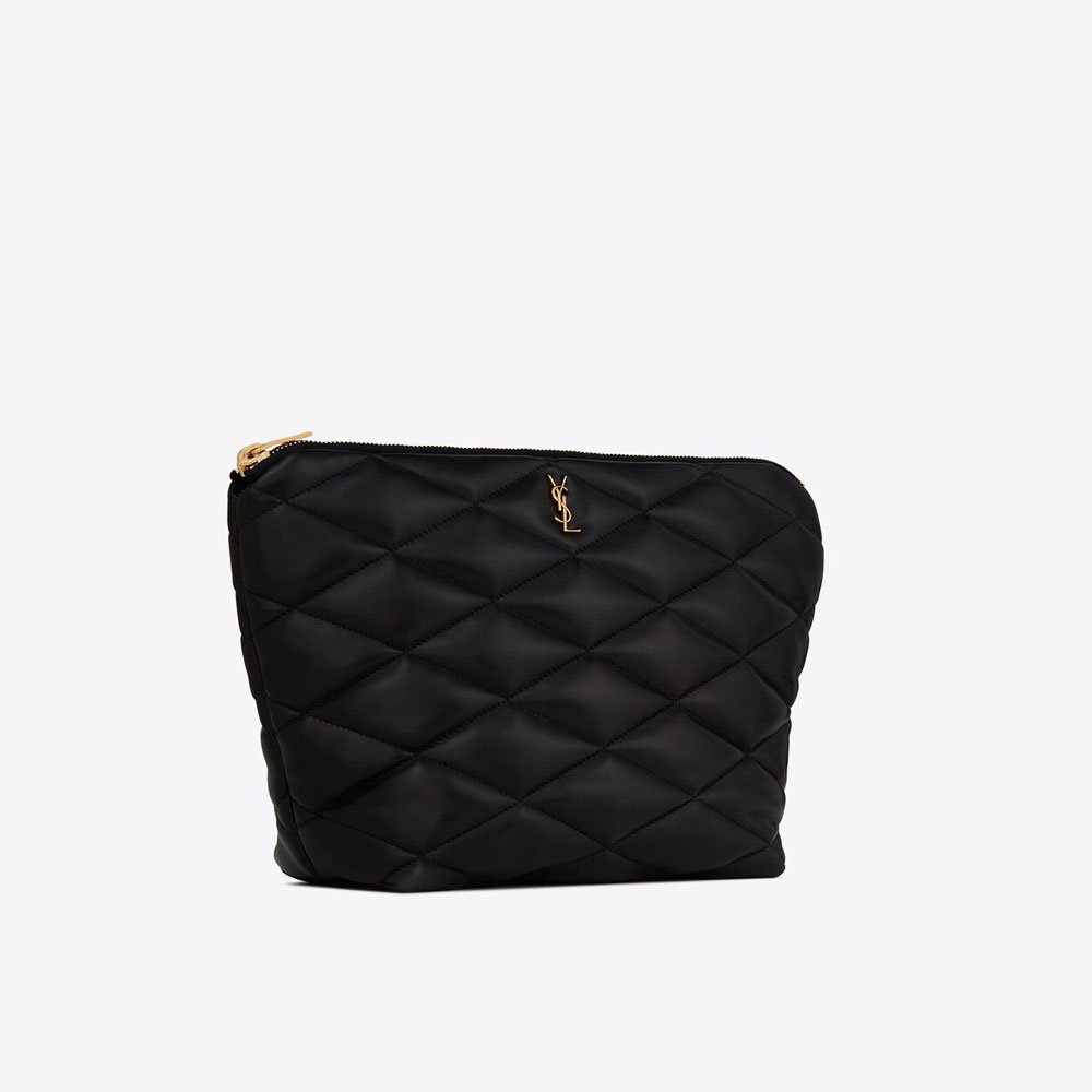YSL Sade Pouch In Quilted Lambskin 696779 1EL07 1000 - Photo-3
