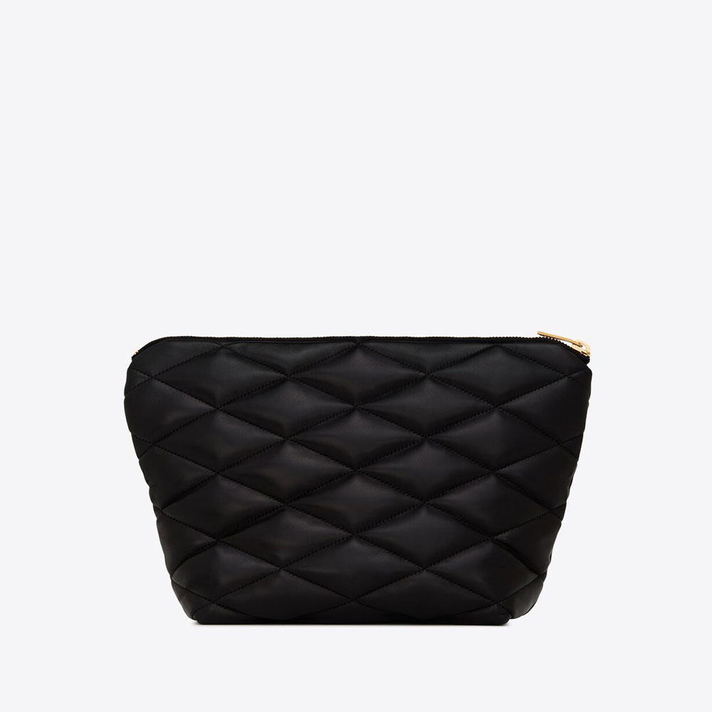 YSL Sade Pouch In Quilted Lambskin 696779 1EL07 1000 - Photo-4