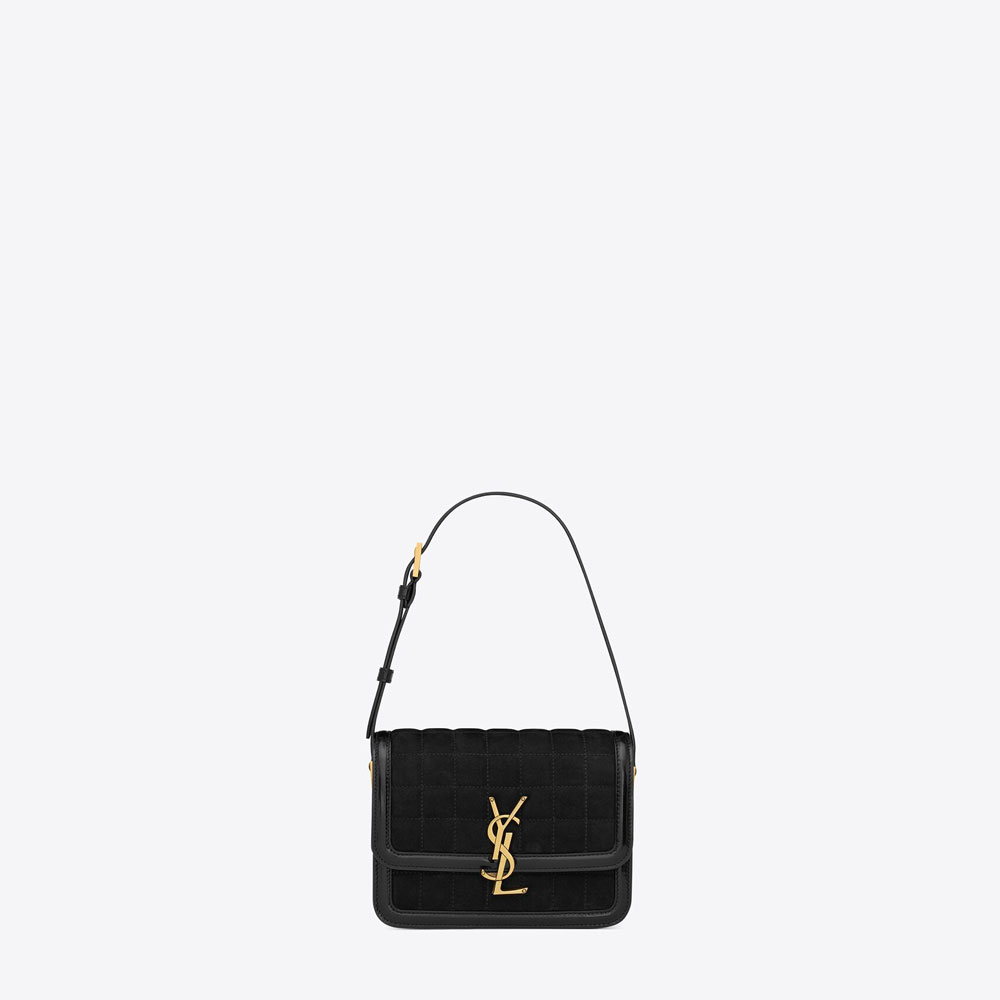 YSL Solferino Small Satchel In Quilted Nubuck Suede 739139 AABR9 1000