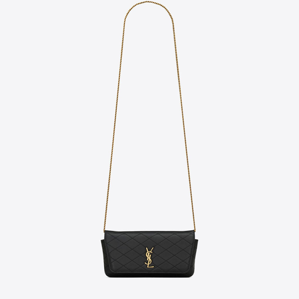 YSL Gaby Phone Holder In Quilted Leather 742579 1EL07 1000