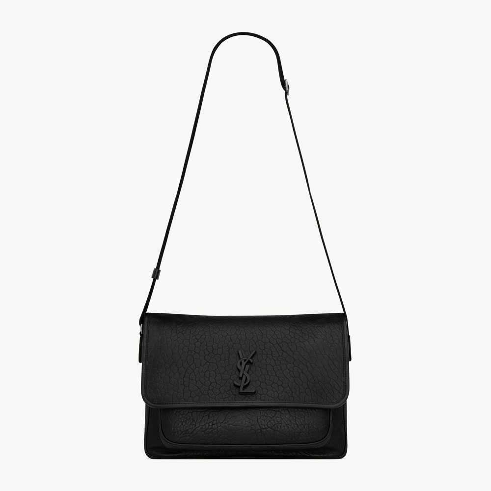 YSL Niki Messenger In Grained Leather in Black 781935 AAC8O 1000