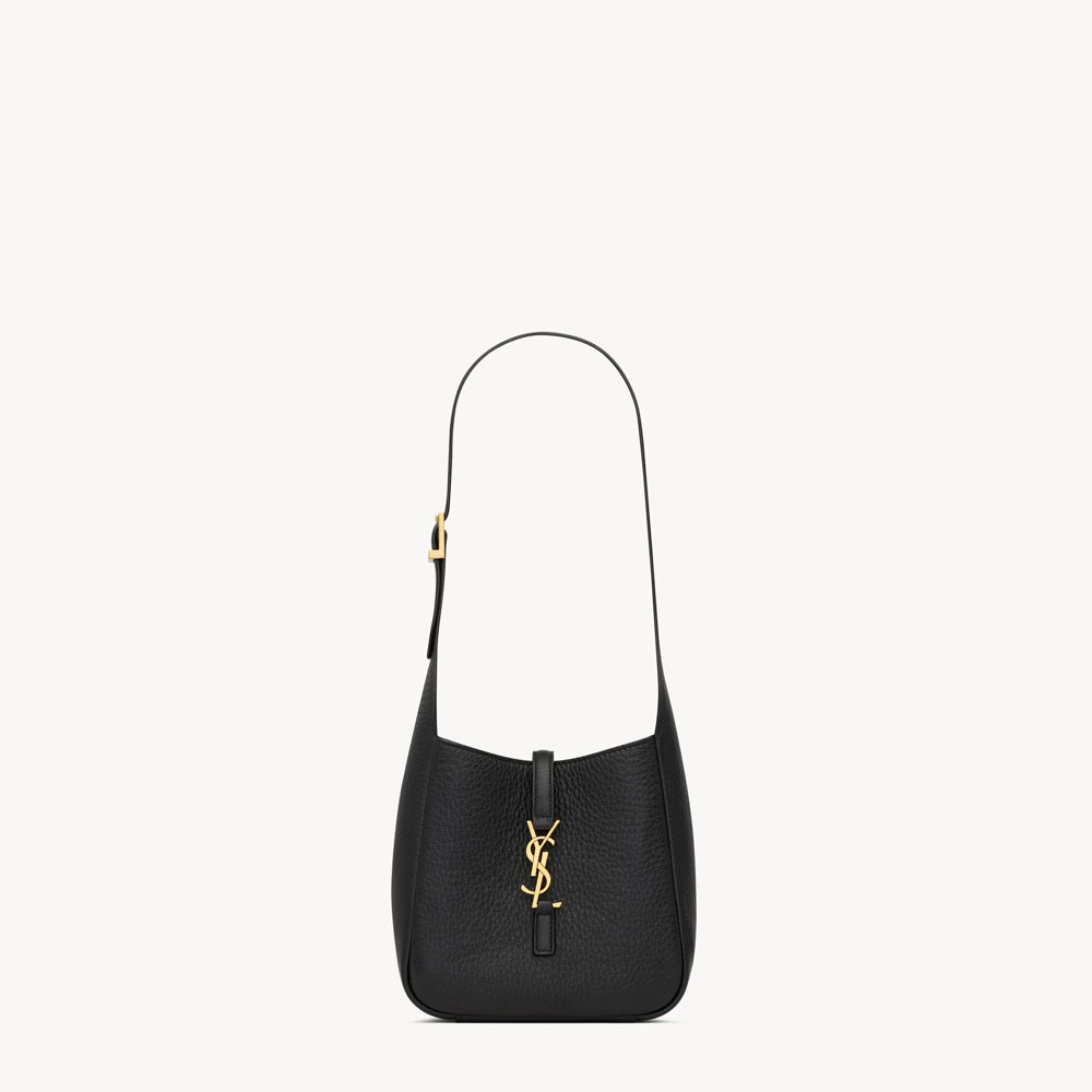 YSL Le 5 A 7 Supple Baby In Grained Leather in Black 809461 AADUU 1000