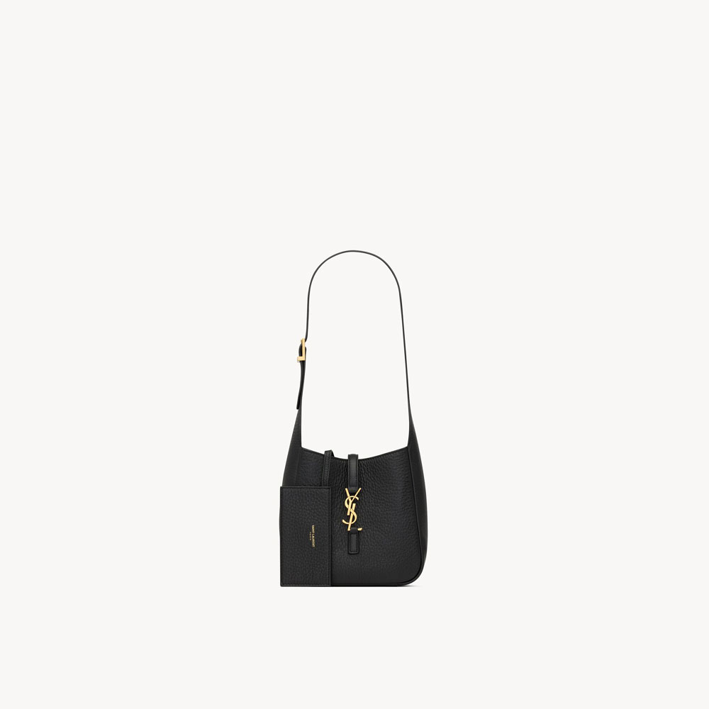 YSL Le 5 A 7 Supple Baby In Grained Leather in Black 809461 AADUU 1000 - Photo-2