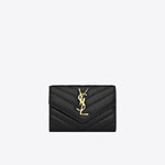 YSL Cassandre Matelasse Small Envelope Wallet In Quilted 414404 AAA44 1000