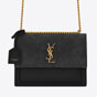 YSL Sunset Medium In Suede And Smooth Leather 442906 0DJ2W 1000 - thumb-2