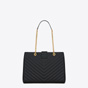 classic monogram Saint Laurent shopping bag in black grain de poudre 45310181WI - thumb-2