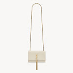 YSL Kate Small Tassel In Crocodile-Embossed Leather In White 474366 DND0J 9207