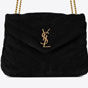 YSL Loulou Small Bag In Y Quilted Suede 494699 1U867 1000 - thumb-2