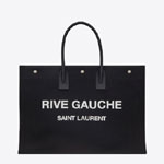 YSL Rive Gauche Tote Bag In Linen And Leather 499290 96N9D 1070