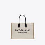 YSL Rive Gauche Tote Bag In Linen Leather 499290 FAABR 9054
