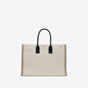 YSL Rive Gauche Tote Bag In Linen Leather 499290 FAABR 9054 - thumb-3