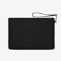 YSL Cassandre Matelasse Tablet Pouch In Quilted Leather 559193 CWU02 1000 - thumb-3