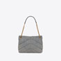 YSL Puffer Medium Chain Bag In Denim And Smooth Leather 577475 FAADY 4780 - thumb-3